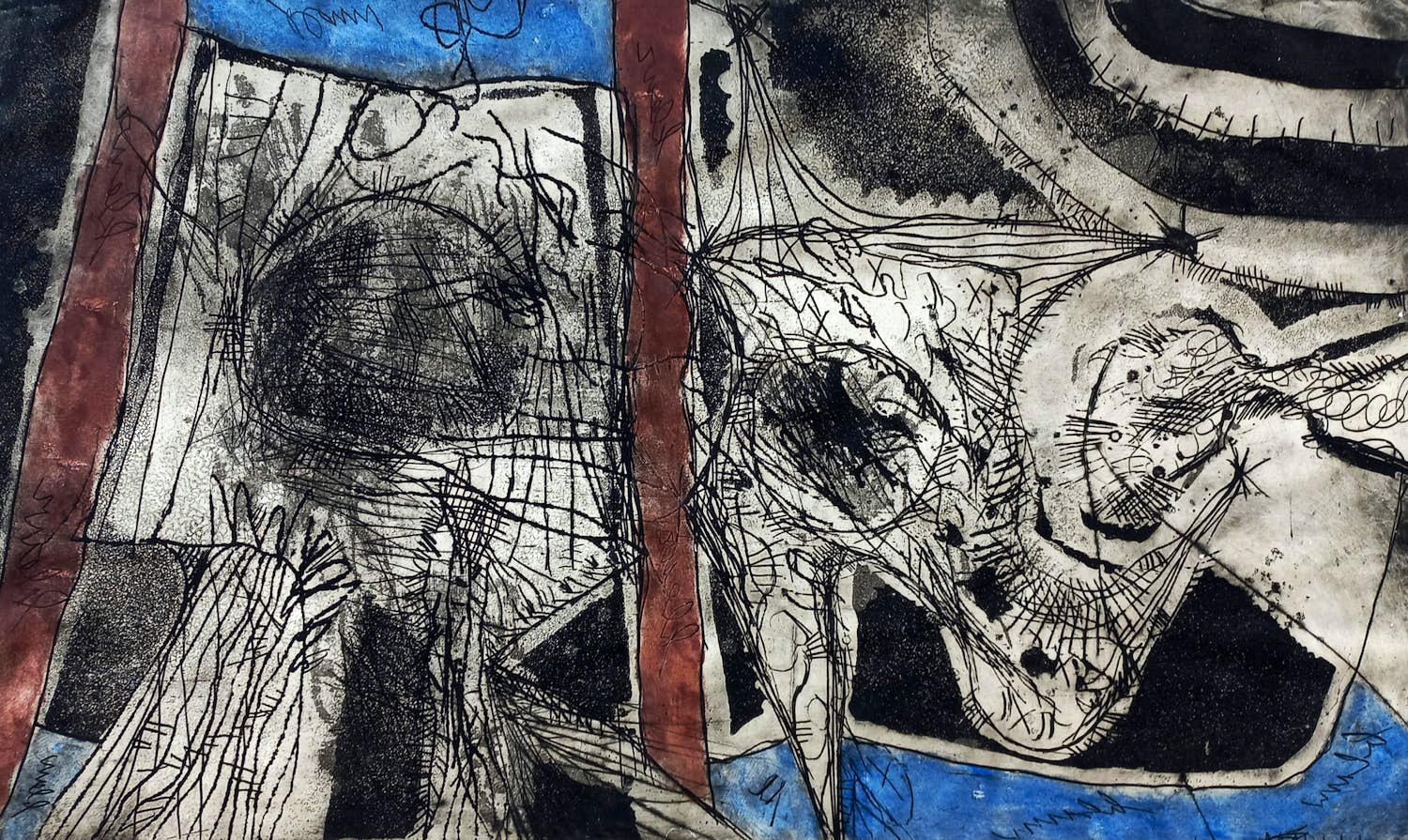 Kees Okx - Abstracte compositie, aquatint ets verkocht voor € 35!