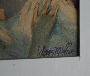 Klaas Pijlman - Aquarel , "Angst" – gesigneerd & ingelijst – 1960 kopen? Bied vanaf 35!