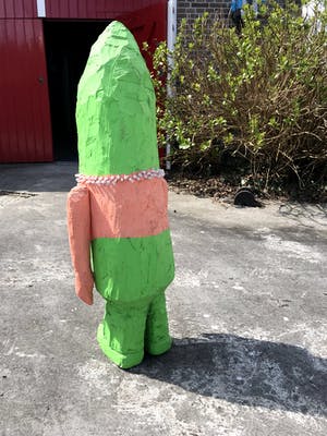 Peter Bastiaanssen - Groene Houten Kabouter Beeld kopen? Bied vanaf 1!