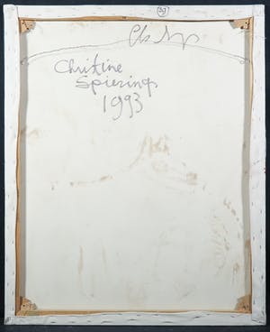 Christine Spierings - Olieverf op doek, Z.T. Twee figuren met hond (Groot) kopen? Bied vanaf 50!