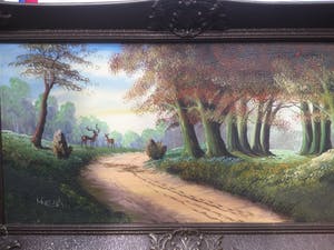 Jan van Riemsdijk - Bospad met herten kopen? Bied vanaf 50!