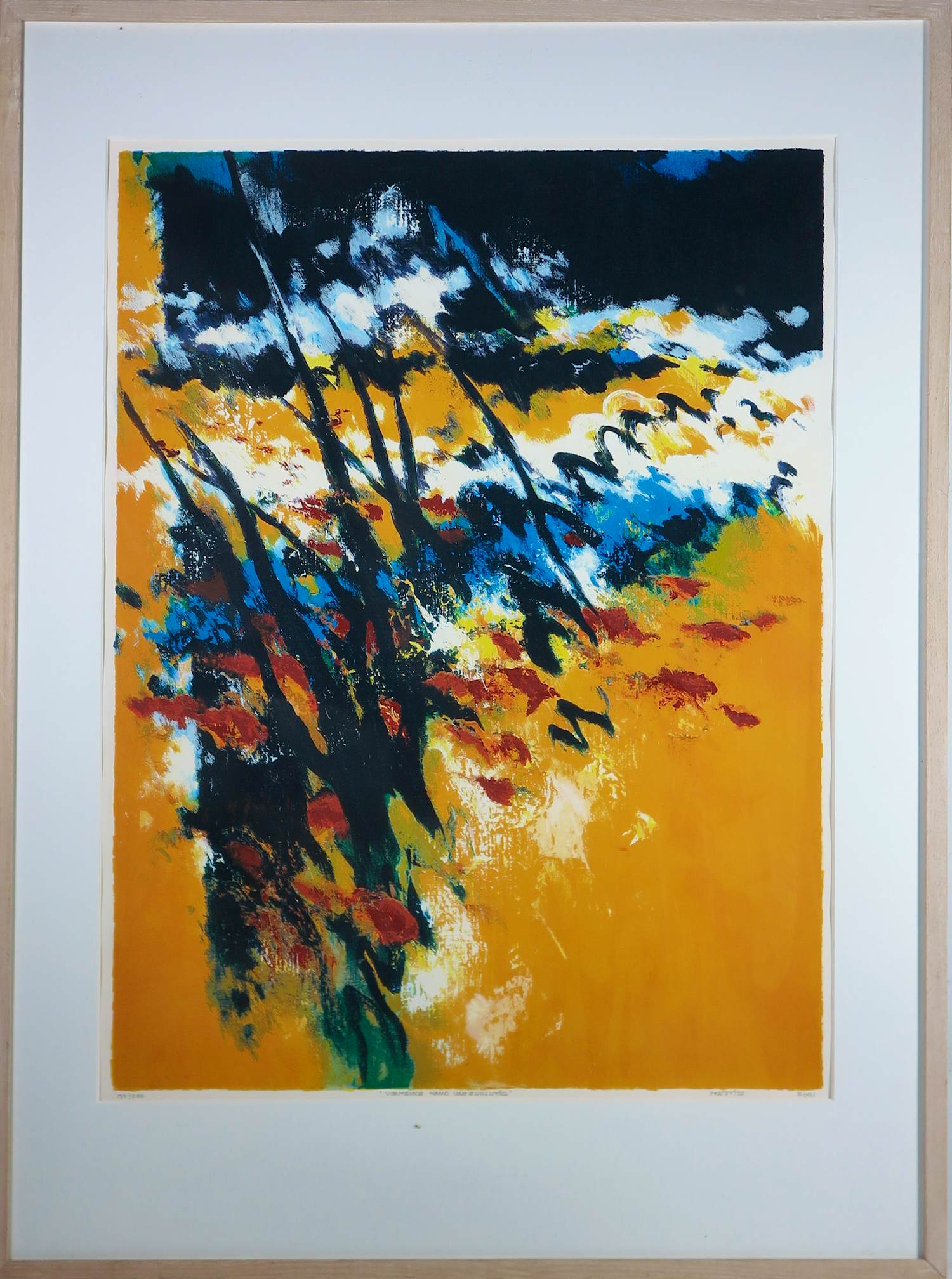 Mattie Schilders - Zeefdruk op papier, Vermeende hand van evolutie - Ingelijst (Groot) kopen? Bied vanaf 60!