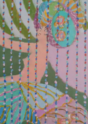 Niet of onleesbaar gesigneerd - J.C. van der Does; Kleurrijke dames op een feestje kopen? Bied vanaf 1!