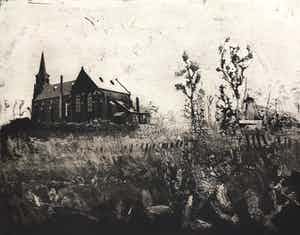 Simon Koene - Abdijkerk van Loosduinen (voor de restauratie) verkocht voor € 45!