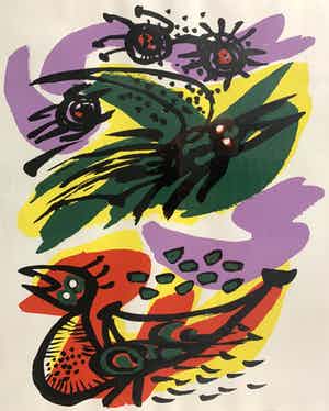 Anton Rooskens - kleurenzeefdruk - 'Lente' - 1973 verkocht voor € 199!