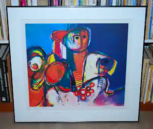Jan Cobbaert - Jaar van het kind (1978) - mooi en zuurvrij ingelijste litho vendu pour 295€ !