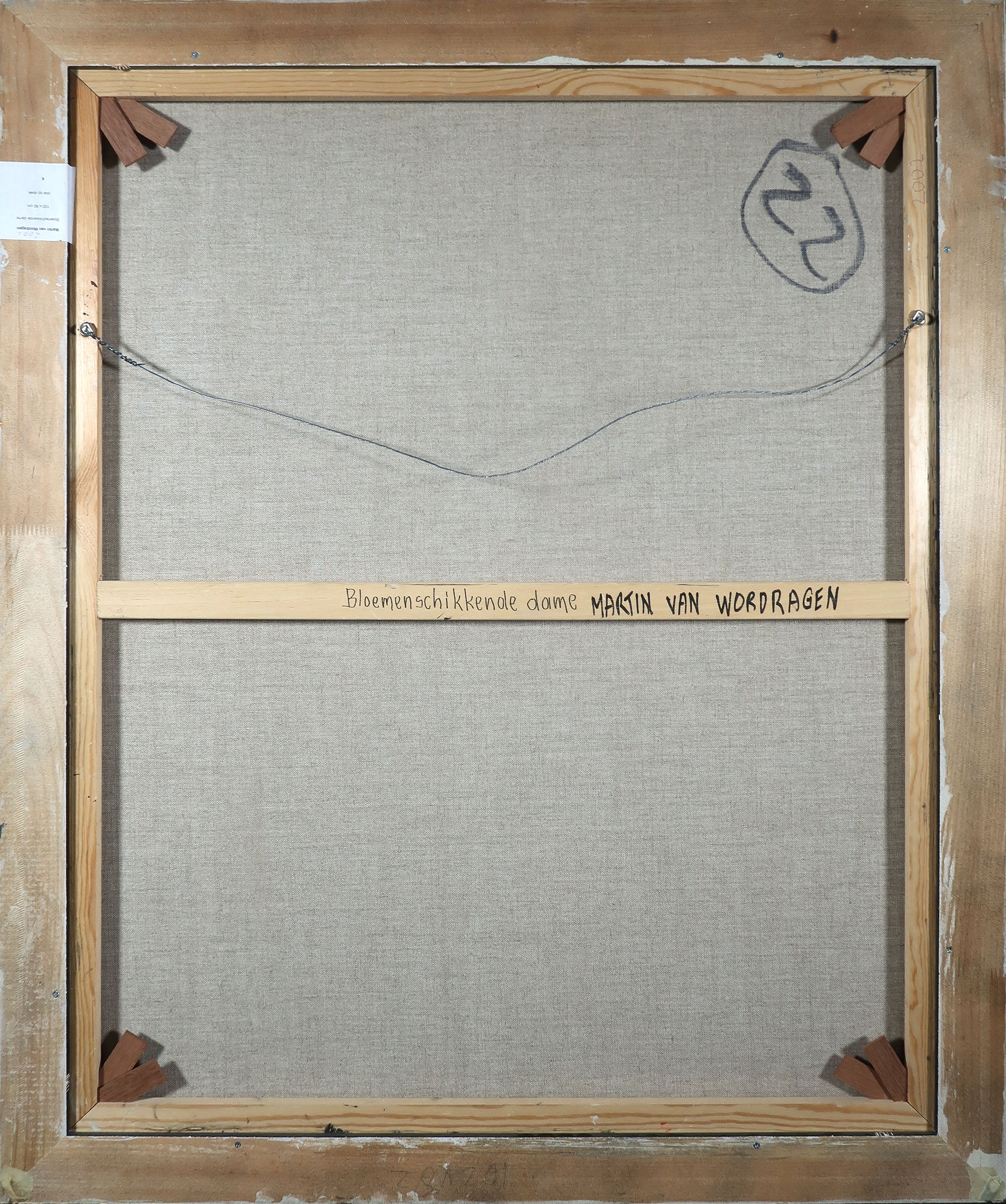 Martin van Wordragen - Olieverf op doek, Bloemenschikkende Dame - Ingelijst (Groot) kopen? Bied vanaf 600!