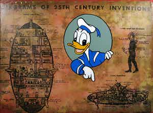 Jan Bollaert - Gemengde techniek op board, Inventions II (Groot) verkocht voor € 1!