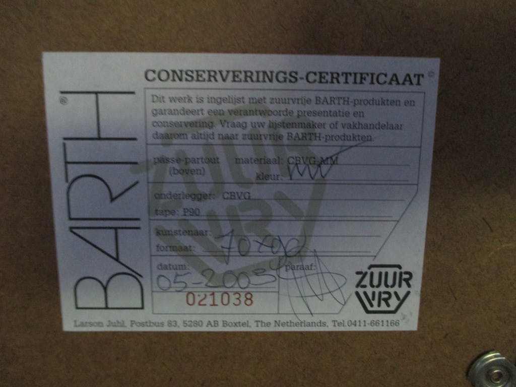 Leentje Linders - grote ingelijste ets 'Can I give you a hand?', Barth lijst kopen? Bied vanaf 60!