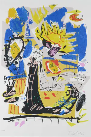 Kees Salentijn - Zeefdruk, Hommage aan Van Gogh - Ingelijst kopen? Bied vanaf 50!