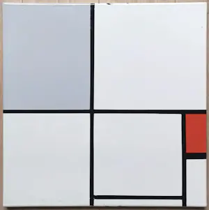 Piet Mondriaan - Composition C, with Gray and Red, emaille op metaal (unica) kopen? Bied vanaf 395!