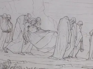 Antoon Derkinderen - De afname van Christus van het kruis - Inkttekening kopen? Bied vanaf 75!