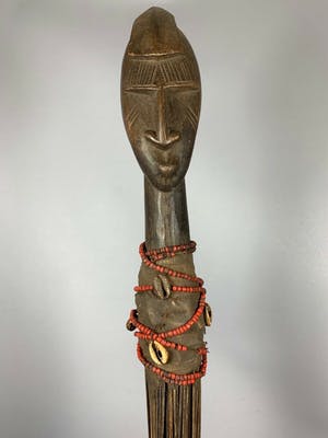 Dogon - 201218 - Old Tribal used African Dogon broom with head - Mali. kopen? Bied vanaf 65!