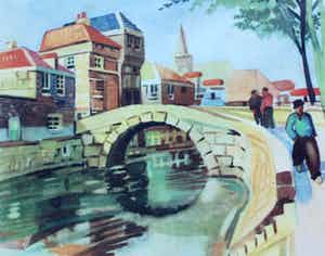 Henk van Gemert - ingelijste litho: La Rue St Remy verkocht voor € 35!