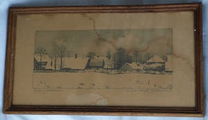 Jan Voerman (jr.) - Ingelijste litho, “Laren, Oosterend” , Winterlandschap – gesigneerd - 1946 kopen? Bied vanaf 1!