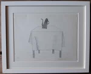 Klaas Gubbels - 1979. Met boek! nieuwe houten lijst met museumglas / art glass verkocht voor € 269!