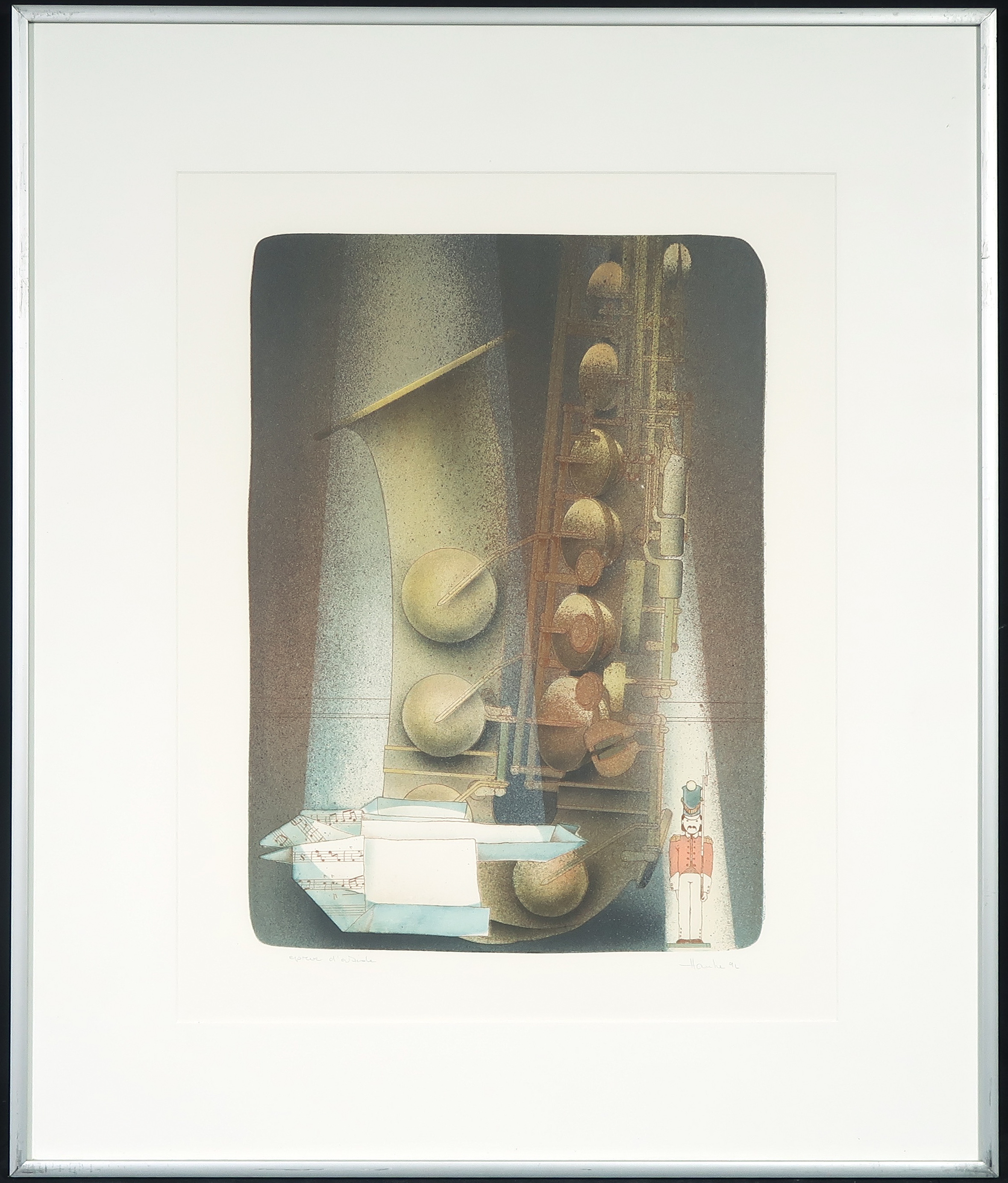 Ernst Hanke - Litho, Wassermusik - Ingelijst kopen? Bied vanaf 1!