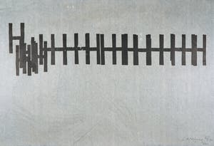 Carel Visser - Houtsnede op Japans papier, Geometrische abstract kopen? Bied vanaf 200!