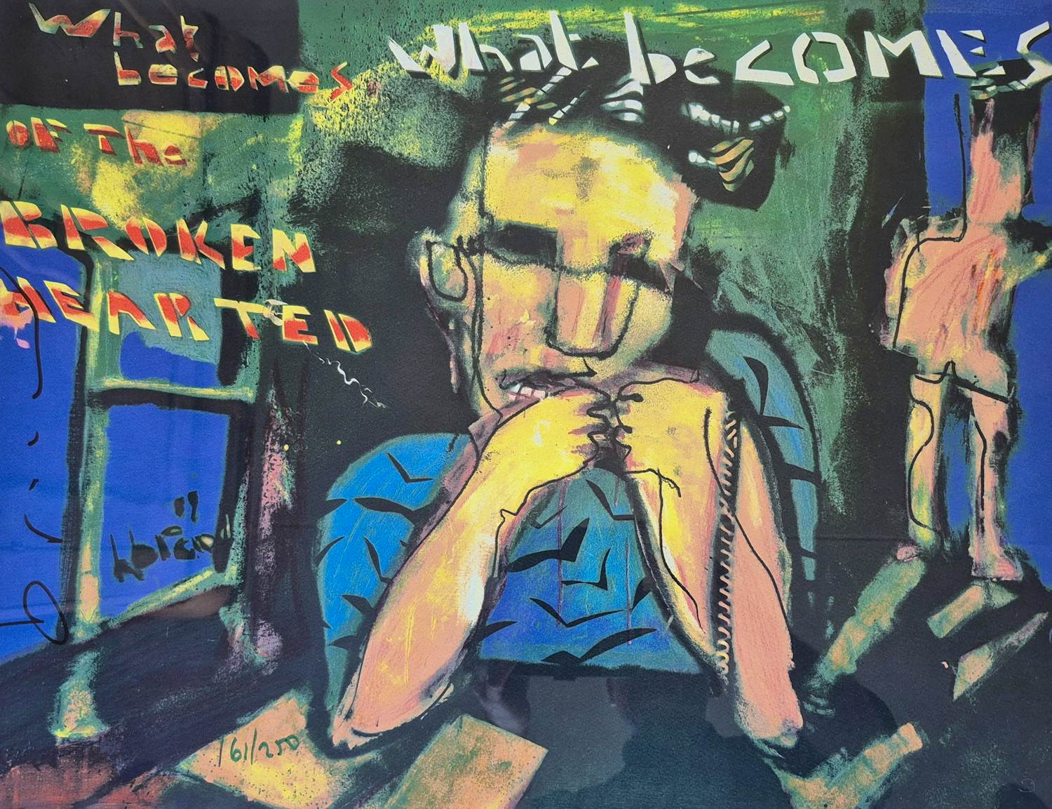 Herman Brood - What becomes of the broken hearted - zeefdruk, gesigneerd r,o, verkocht voor € 495!