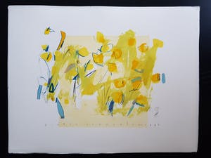 Pieter Vermeulen - Bloemen (Gemengde technieken, zowel druktechnieken als potloden evt. aquarelverf kopen? Bied vanaf 19!