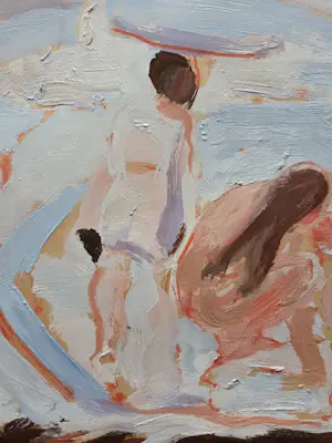 Quintus Jan Telting - Mensen aan het strand. kopen? Bied vanaf 399!