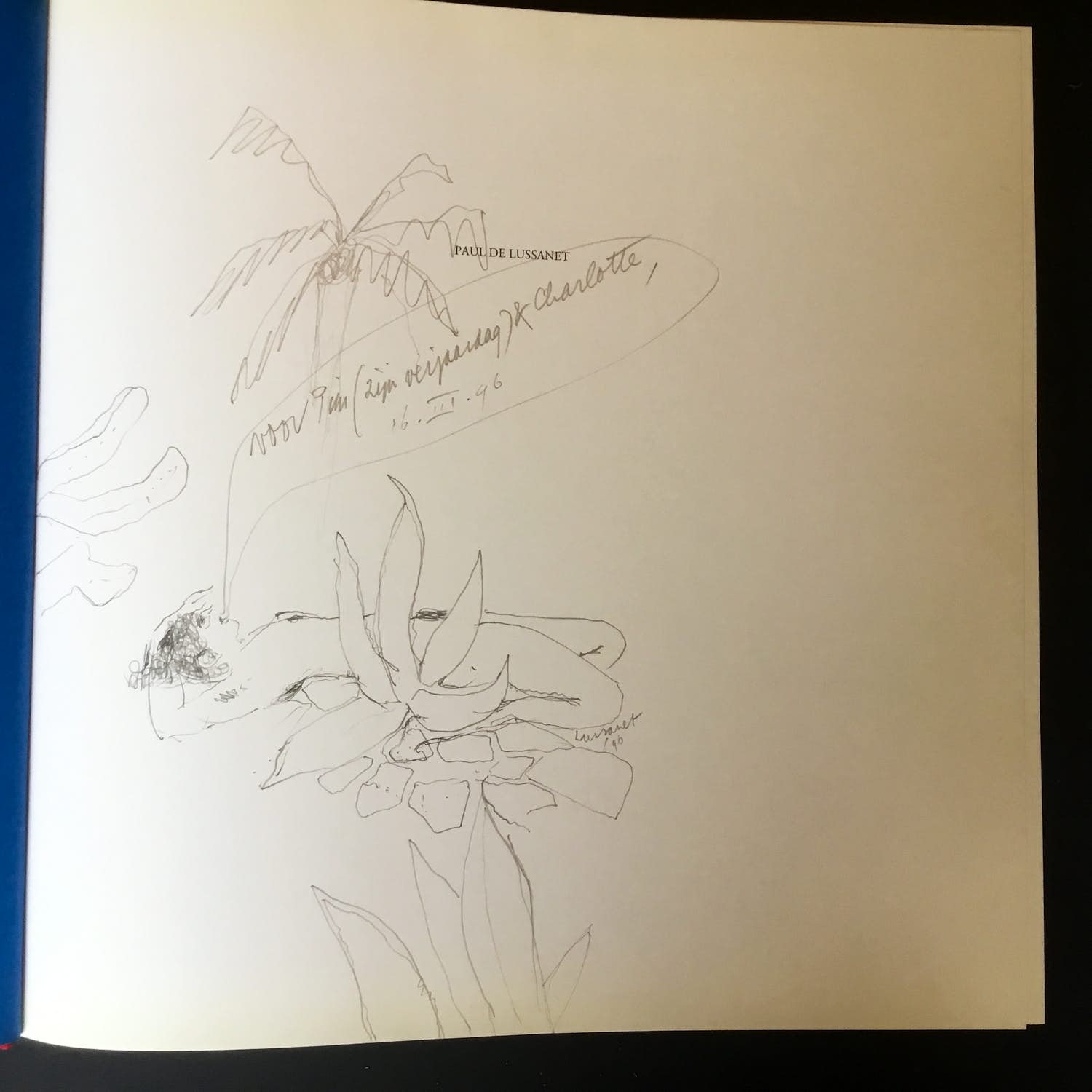 Paul de Lussanet - Boek met originele potloodtekening verkocht voor € 1!