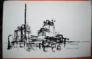 Max Velthuijs - 4 zeefdrukken Staatsmijnen, gesigneerd op een apart blad, plus map kopen? Bied vanaf 65!