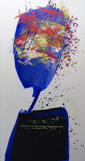 Arty Grimm - Olieverf op doek, Blauwe tulp - Ingelijst (Zeer groot) kopen? Bied vanaf 500!