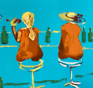 Buy Espen Hagen - Six ladies at the blue bar? Bid from 45!