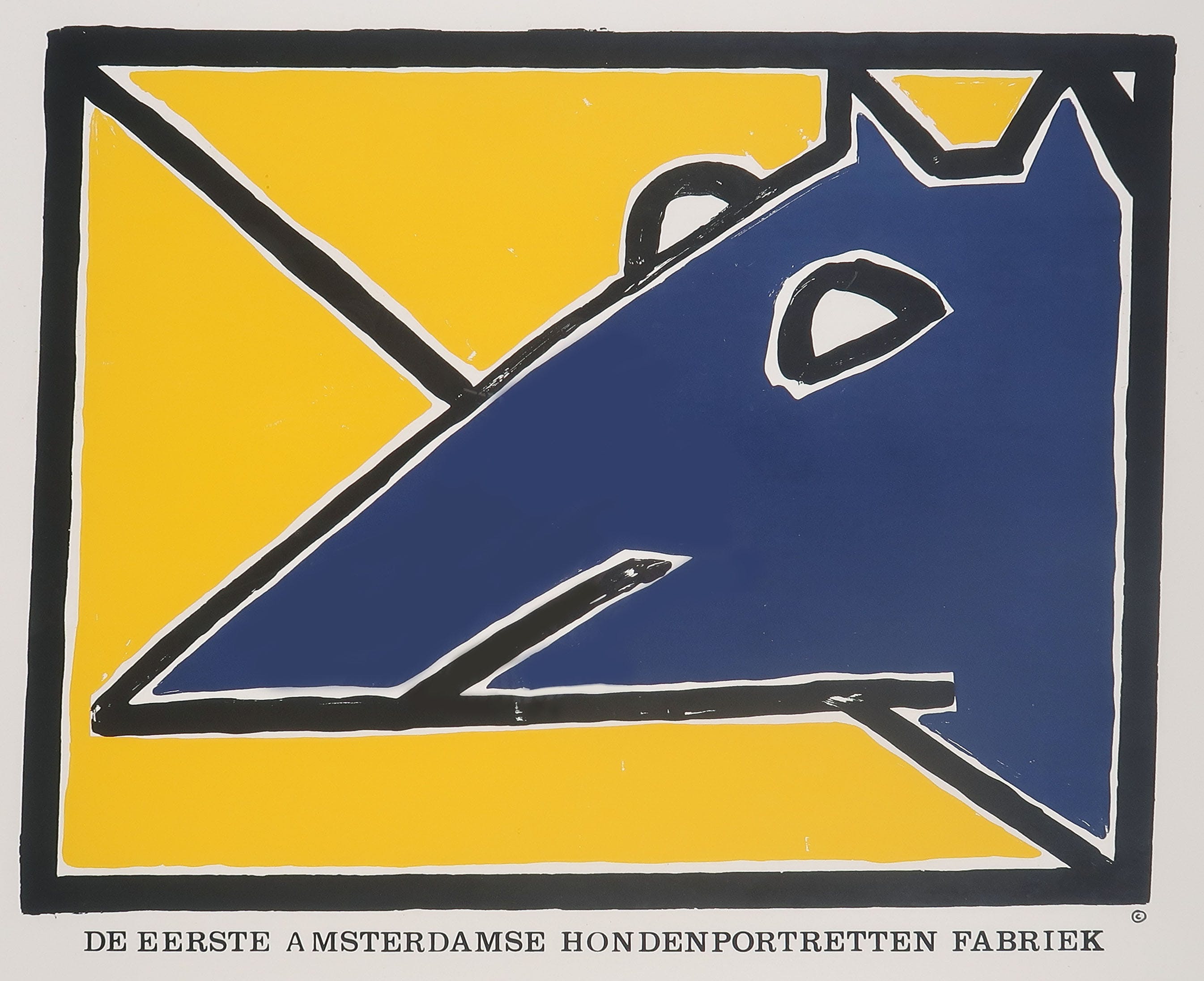 André Drenth - Zeefdruk, De Eerste Amsterdamse Hondenportretten Fabriek - Ingelijst kopen? Bied vanaf 1!