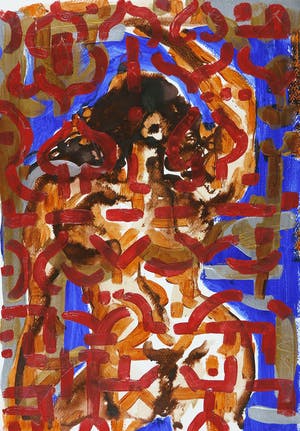 Francois Gervais - Gemengde techniek op papier, Z.T. Staand naakt kopen? Bied vanaf 1!