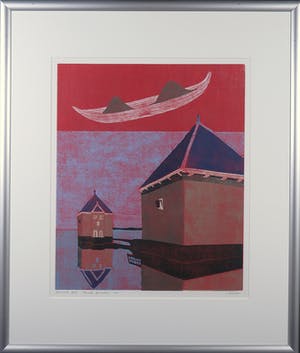 Henriette Boerendans - Houtsnede, 10 november - Ingelijst kopen? Bied vanaf 30!