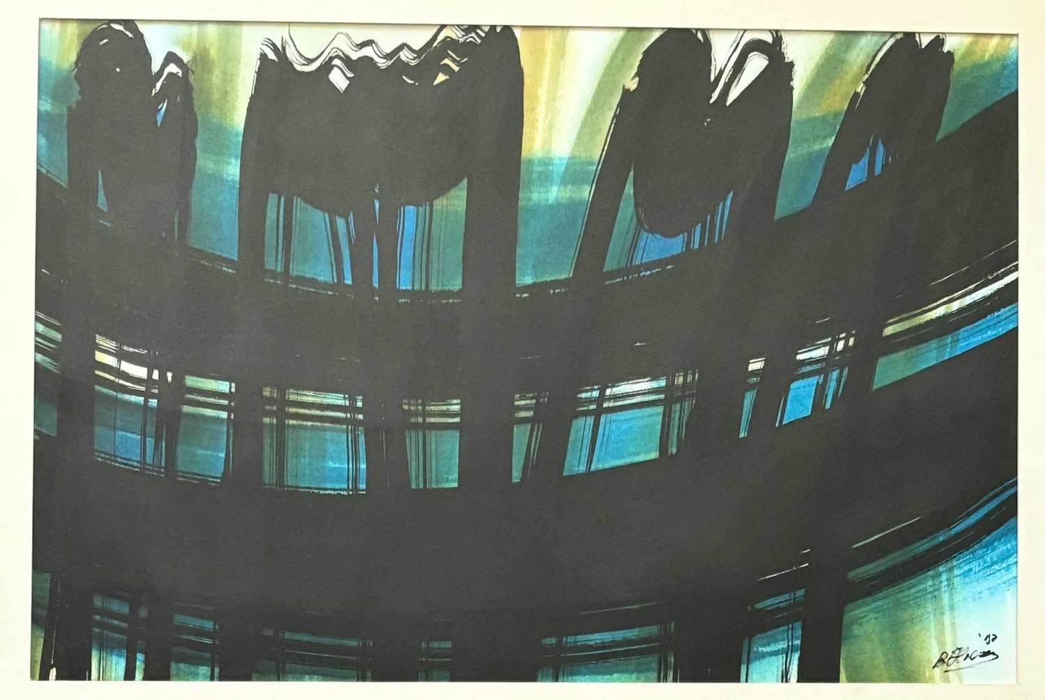 Ben Hoezen - Kleurrijk schilderij verkocht voor € 40!