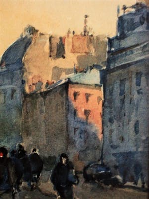 Niet of onleesbaar gesigneerd - Omstreeks 1920 - Aquarel "Parijs -ochtend aan de Quai de Montebello" gesigneerd kopen? Bied vanaf 10!