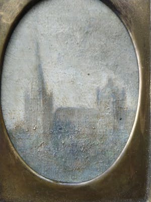 Niet of onleesbaar gesigneerd - Hollandse School circa 1910 in antieke koperen lijst kopen? Bied vanaf 1!