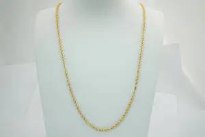 Acheter18 - Lang (70cm) & z o goed als nieuw 18 karaat geel-gouden "koord" collier? Enchérissez de 240!