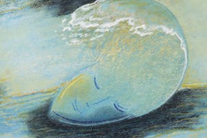 Mareike Geys - Pasteltekening, Vier slapende golven kopen? Bied vanaf 10!