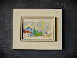 Karel van Seben - Omstreeks 1970 geschilderd post-impressionistisch olieverf "Zwitserland" kopen? Bied vanaf 43!