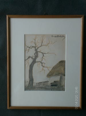 Dirk Baksteen - "Hoeve" pastel kleurpotlood origineel kopen? Bied vanaf 145!