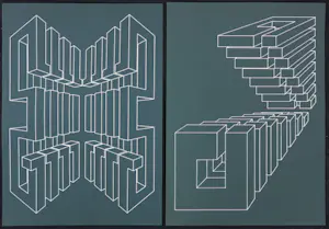 Harry Karssen - Lot van twee zeefdrukken, Z.T. Abstractie kopen? Bied vanaf 1!