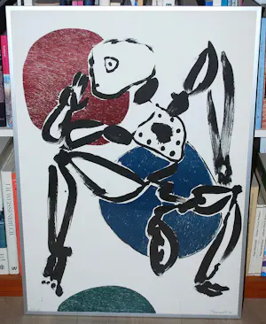 Alphons Freijmuth - ingelijste grote litho in rood/blauw/groen/zwart kopen? Bied vanaf 120!