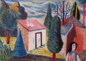 Hans van Norden - Vrouw in landschap, litho kopen? Bied vanaf 40!