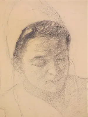 Willem Vaarzon Morel (sr.) - Vrouw aan herstelwerk - Tekening kopen? Bied vanaf 1!