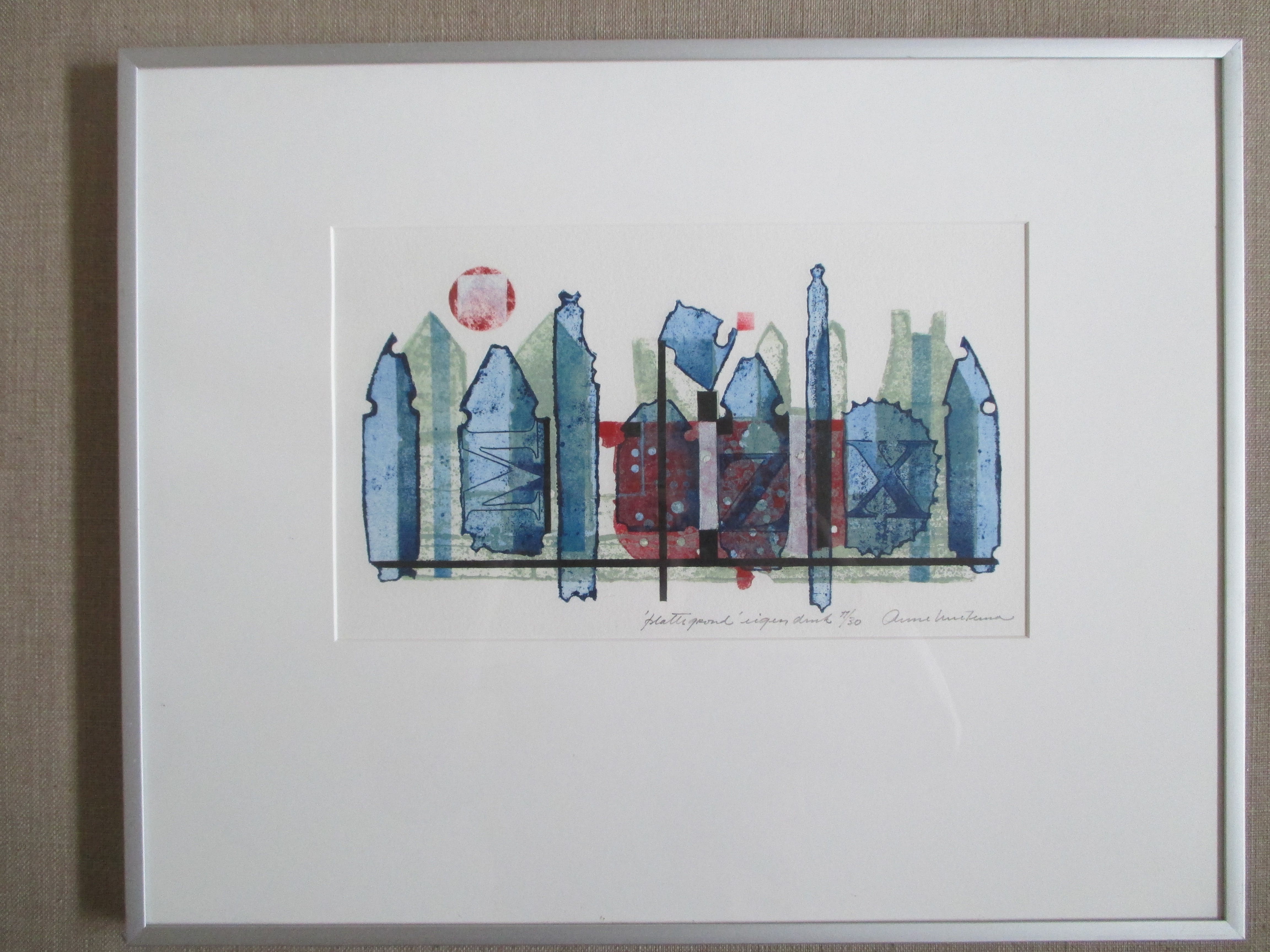 Anne Huitema - Ingelijste kleurenets "Plattegrond" kopen? Bied vanaf 40!