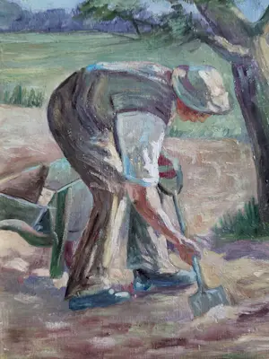 Jozef de Belder - Werk op het platteland in Lier (B) (1914) kopen? Bied vanaf 125!