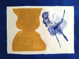 Jan Montyn - ABSTRACTIE / KLEURETS / 50x65cm / SIG / 1970 verkocht voor € 70!