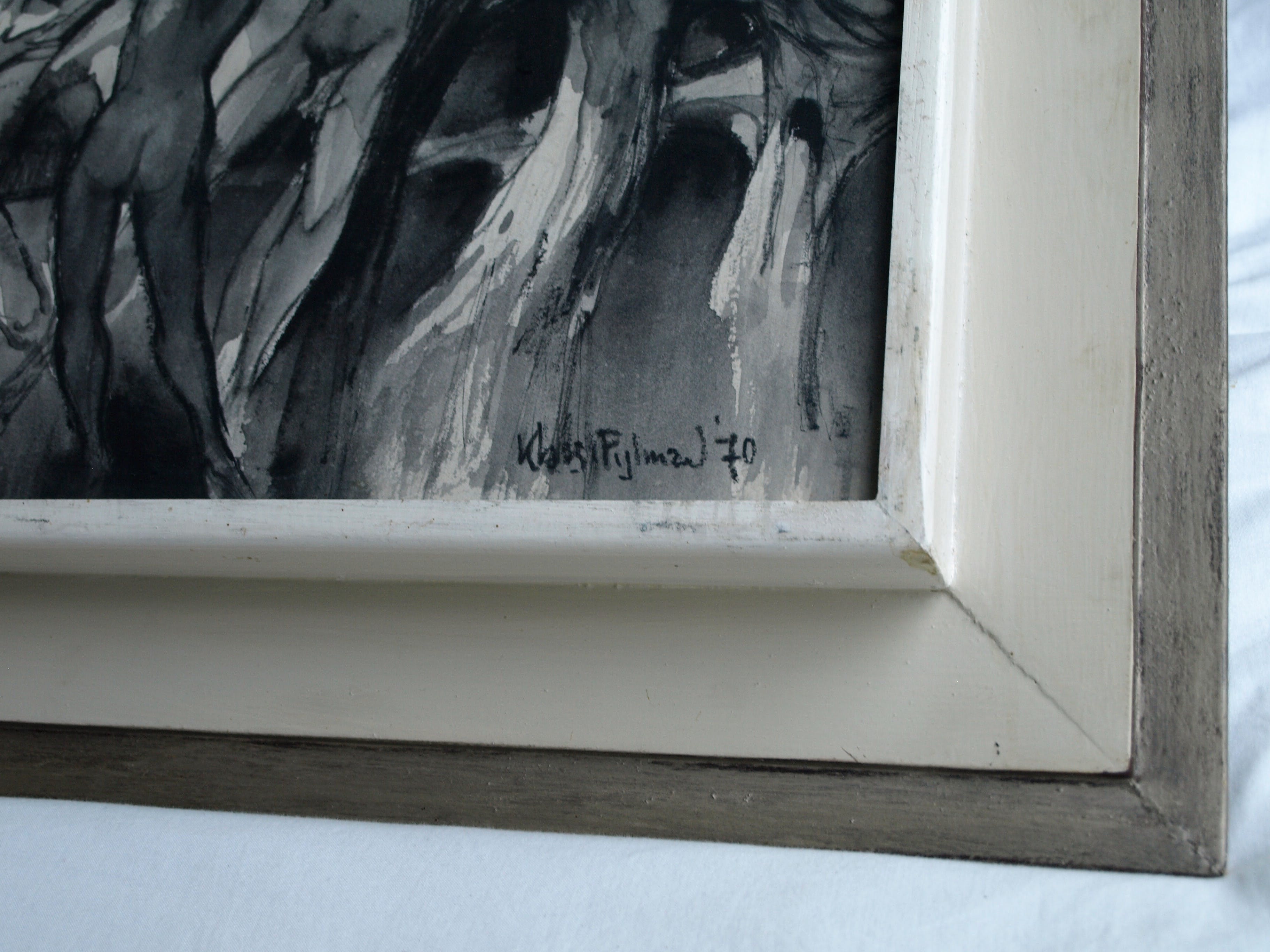 Klaas Pijlman - Pastel en inkt , Naakten – GROOT - ingelijst – 1970 kopen? Bied vanaf 1!