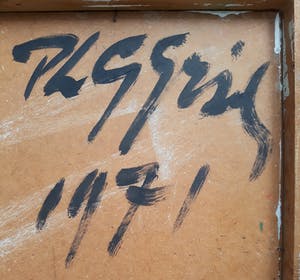 Phil Grisel - 71 II, olieverf op hardboard (ingelijst) kopen? Bied vanaf 150!
