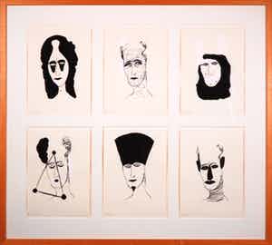 Henk Visch - Zeefdruk, Portretten - Ingelijst verkocht voor € 100!