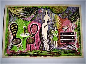 Dick Elffers - Mooie Jaren 50 KleurenLitho "Moeder en dochter" proefdruk verkocht voor € 27!